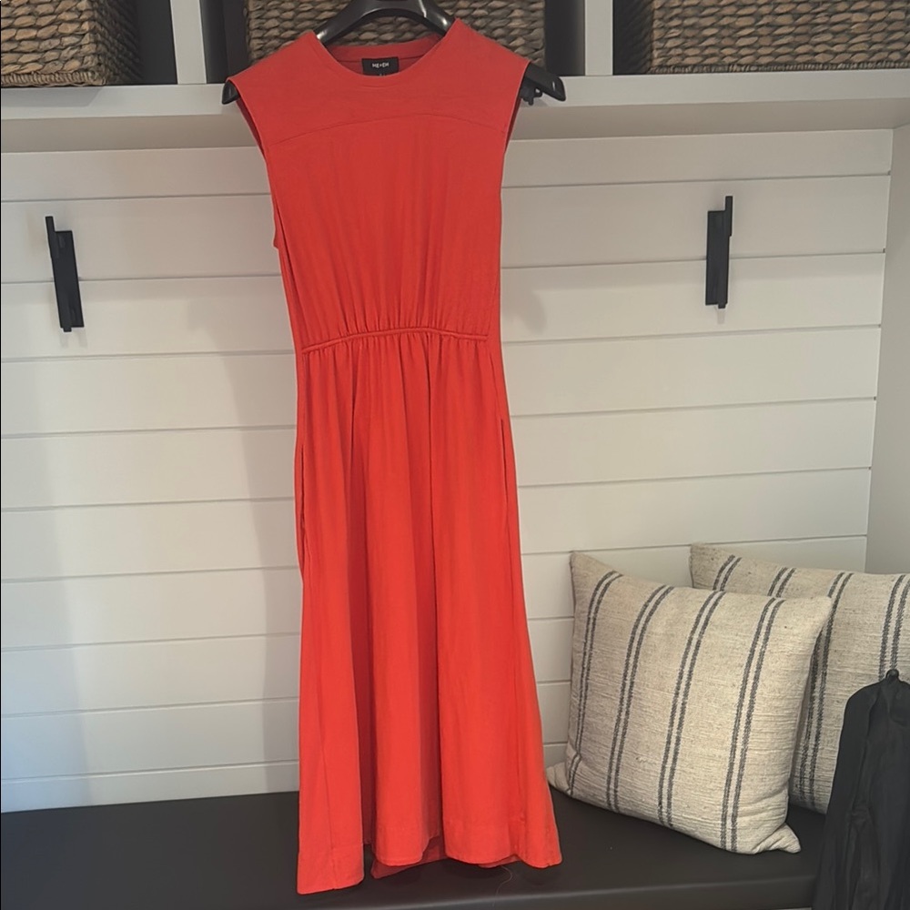 ME+EM Orange Midi Dress